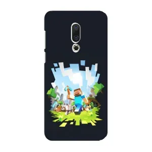 Чехол Майнкрафт на Meizu 16 Plus (AlphaPrint) Minecraft (персонажи Minecraft)