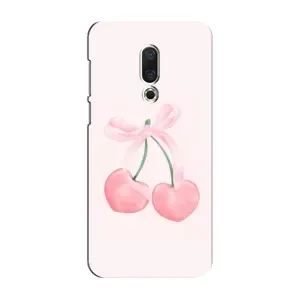 Чехол с розовым рисунком для Meizu 16 Plus (Розовые вишни)