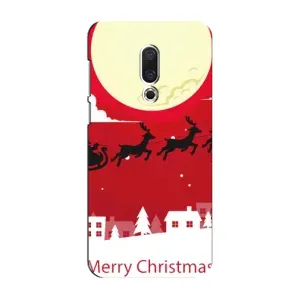 Рождественские Чехлы для Meizu 16 Plus (VPrint) (Санта с оленями)