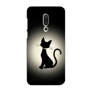 Чехол с принтом для Meizu 16 Plus (AlphaPrint) Модные коты (Силуэт котика)