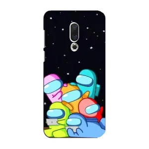 Чехол Амонг Ас для Meizu 16 Plus (AlphaPrint) (Скины в космосе)