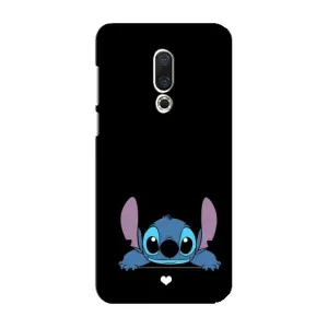 Чехол с принтом Стич на Meizu 16 Plus (Стич на черном)