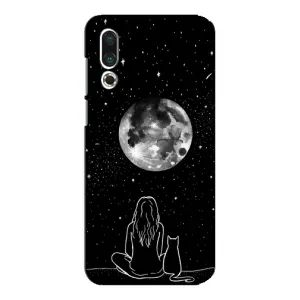 Чехол с рисунком кот на Meizu 16s (Девушка с котом)