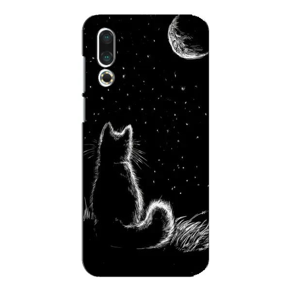 Чехол с принтом «Котик и луна» для Meizu 16s