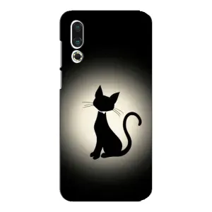 Чехол с принтом для Meizu 16s (AlphaPrint) Модные коты (Силуэт котика)