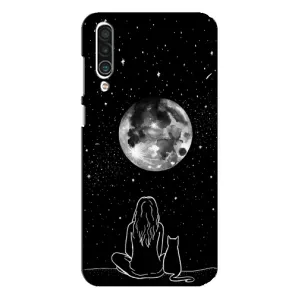 Чехол с рисунком кот на Meizu 16xs (Девушка с котом)