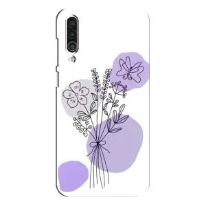 Силиконовый чехол с принтом в цветах на Meizu 16xs (Букет фиолетовая абстракция)