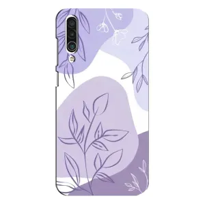 Силиконовый чехол с принтом в цветах на Meizu 16xs (Фиолетовые листья абстракция)