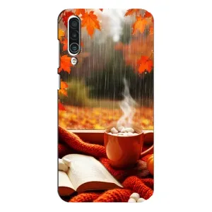Чехол с уникальным дизайном «Осень с кофе» для Meizu 16xs (Кофе и дождь)