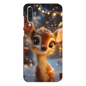 Яркий чехол для Meizu 16xs с Зимними Оленятами (Олененок среди гирлянд)