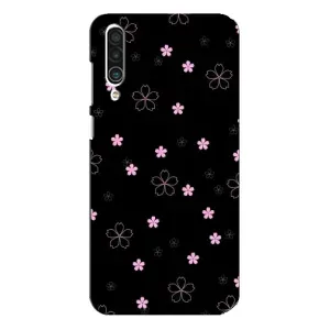 Чохол з розовим принтом для Meizu 16xs (Рожеві квіти на чорному)