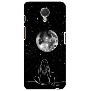 Чохол з малюнком кіт на Meizu M6s (Дівчина з котом)