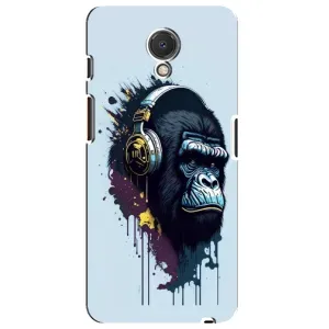 Чехол с Обезьянами Meizu M6s - (AlphaPrint) (Горилла в наушниках)