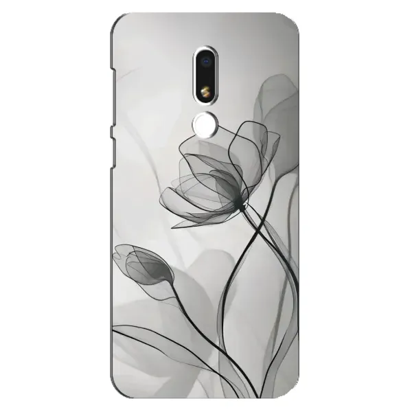 Чехол с принтом «Черные цветы» для Meizu M8 Lite