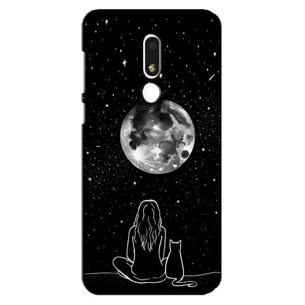Чехол с принтом «Девушка с котом» для Meizu M8 Lite