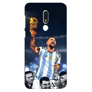 Чехлы для Meizu M8 Lite (Leo чемпион) (AlphaPrint) (Месси с кубком)