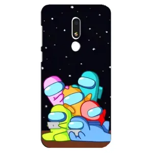 Чехол Амонг Ас для Meizu M8 Lite (AlphaPrint) (Скины в космосе)