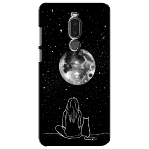 Чехол с рисунком кот на Meizu Note 8 (Девушка с котом)