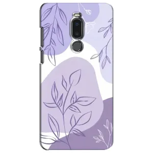 Силиконовый чехол с принтом в цветах на Meizu Note 8 (Фиолетовые листья абстракция)