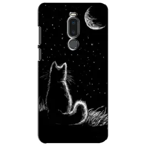 Чехол с принтом для Meizu Note 8 (AlphaPrint) Модные коты (Котик и луна)