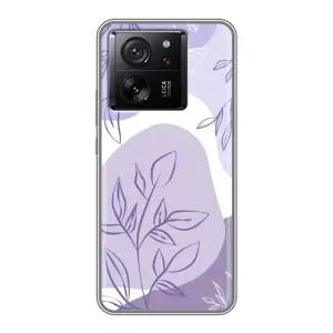 Силконовий чохол з принтом в квітах на Meizu 22 (Фіолетове листя абстракція)
