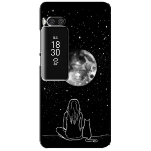 Чохол з принтом «Дівчина з котом» для Meizu Pro 7 Plus