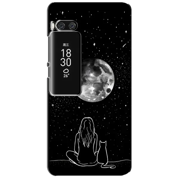 Чохол з принтом «Дівчина з котом» для Meizu Pro 7 Plus