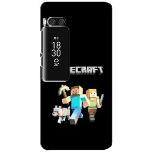 Чехол Майнкрафт на Meizu Pro 7 Plus (AlphaPrint) Minecraft (герои Minecraft)