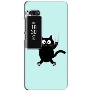 Чехол с принтом для Meizu Pro 7 Plus (AlphaPrint) Модные коты (Падающий кот)