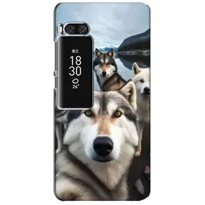 Чохол з Хаскі Meizu Pro 7 Plus - (AlphaPrint) (Селфі Хаскі)