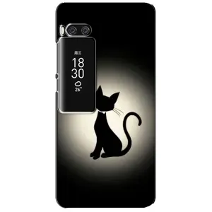 Чехол с принтом для Meizu Pro 7 Plus (AlphaPrint) Модные коты (Силуэт котика)