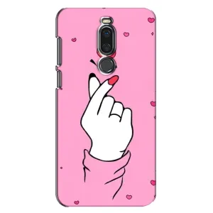 Чехол с принтом для Meizu X8 (AlphaPrint - Знак сердечка)