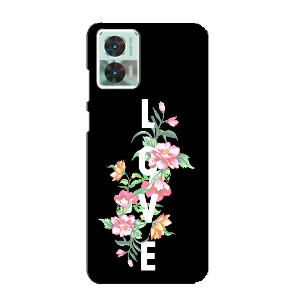 Чехол с принтом «Цветы LOVE» для Motorola Edge 30 Neo