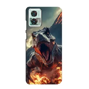 Чехол с картинкой «Хищники» для Motorola Edge 30 Neo (Огненный динозавр)