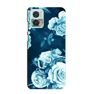 Чехлы (ART) Цветы на Motorola Edge 30 Neo (VPrint) (Голубые Бутоны)