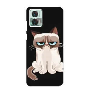 Чехол с принтом для Motorola Edge 30 Neo (AlphaPrint) Модные коты (Грустный кот)