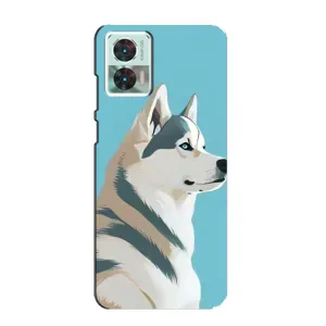 Чехол с Хаски для Motorola Edge 30 Neo - (AlphaPrint) (Хаски арт)