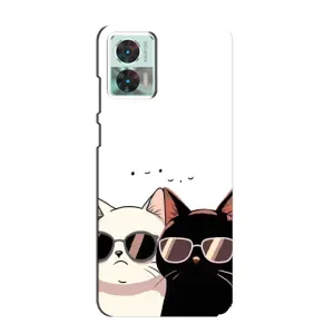 Чехол с рисунком кот на Motorola Edge 30 Neo (Коты в очках)