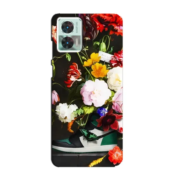 Чехол с принтом «Nike цветы» для Motorola Edge 30 Neo