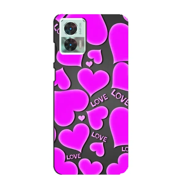Чехол с принтом «Pink hearts» для Motorola Edge 30 Neo