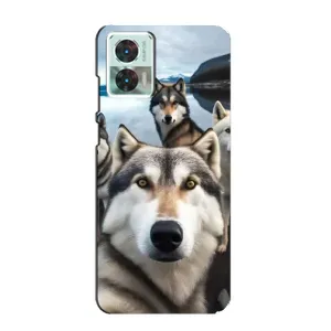 Чехол с Хаски для Motorola Edge 30 Neo - (AlphaPrint) (Селфи ХАски)