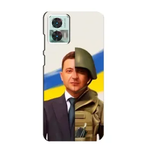 Чехол для Motorola Edge 30 Neo (AlphaPrint - с принтом Зеленского) (Зеленский солдат)