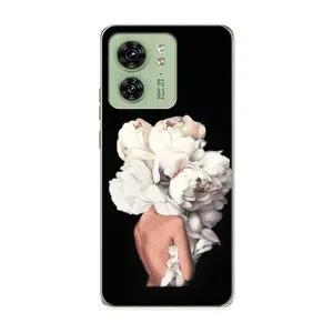 Чехлы (ART) Цветы на Motorola Edge 40 (VPrint) (Белые цветы)