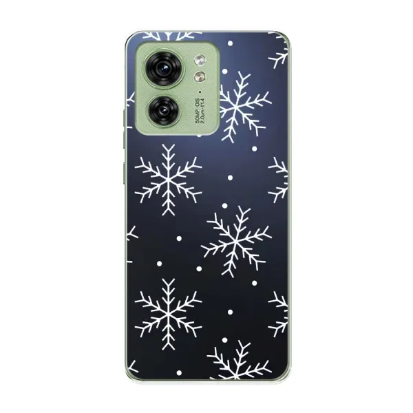 Чехол с принтом «Белые снежинки» для Motorola Edge 40
