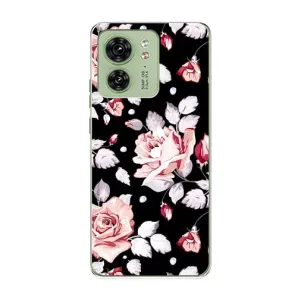 Чехлы с Цветами для Motorola Edge 40 (VPrint) (Цветочки на черном)
