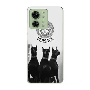 Чехлы VERSACE для Мото Ейдж 40 (PREMIUMPrint) (Доберман Версаче)
