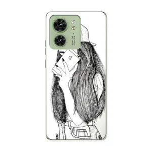 Чехол с печатью для Motorola Edge 40 - (Мода) (AlphaPrint) (Фото девочки)