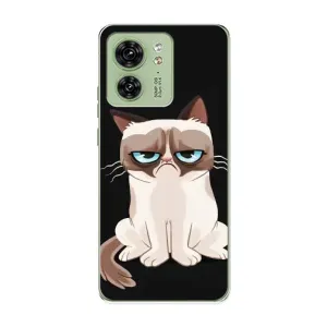 Чехол с принтом для Motorola Edge 40 (AlphaPrint) Модные коты (Грустный кот)