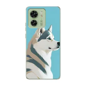 Чехол с Хаски для Motorola Edge 40 - (AlphaPrint) (Хаски арт)