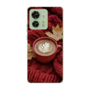 Чехол с уникальным дизайном «Осень с кофе» для Motorola Edge 40 (Кофе на пледе)